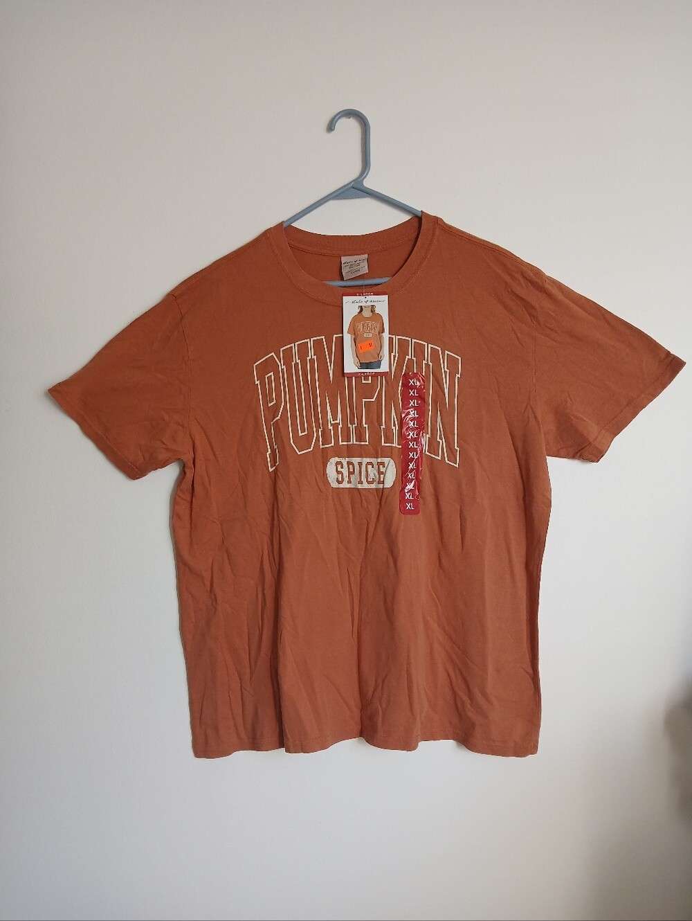 State Of Mine NWT Pumpkin Spice T Shirt Orange Size XL